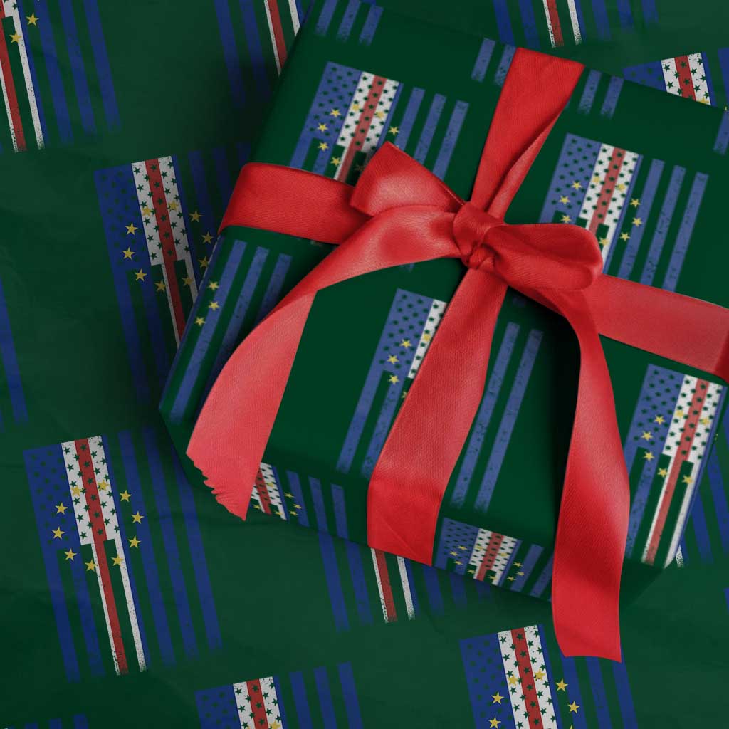 Half Cape Verdean Half American Wrapping Paper Roll Cabo Verdean Roots Vintage Cape Verde Flag TS11 Green Print Your Wear