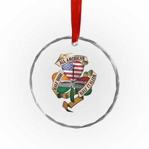 Half Irish Half Italian All American Crystal Glass Ornament Vintage Flag Shamrock Heritage TS11 Print Your Wear