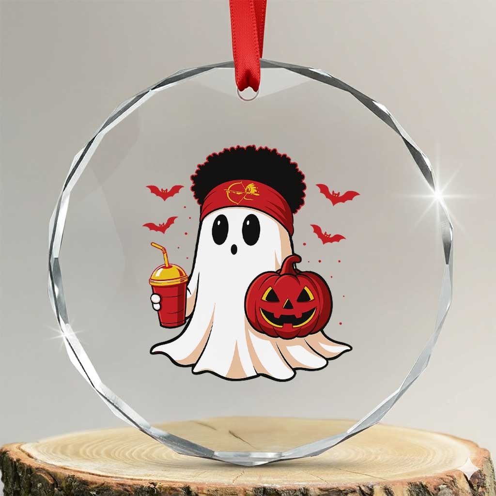 Halloween KC Ghost Crystal Glass Ornament Pumpkin Ghost Costume Football TS10 Transparent Glass 3'' Circle Print Your Wear