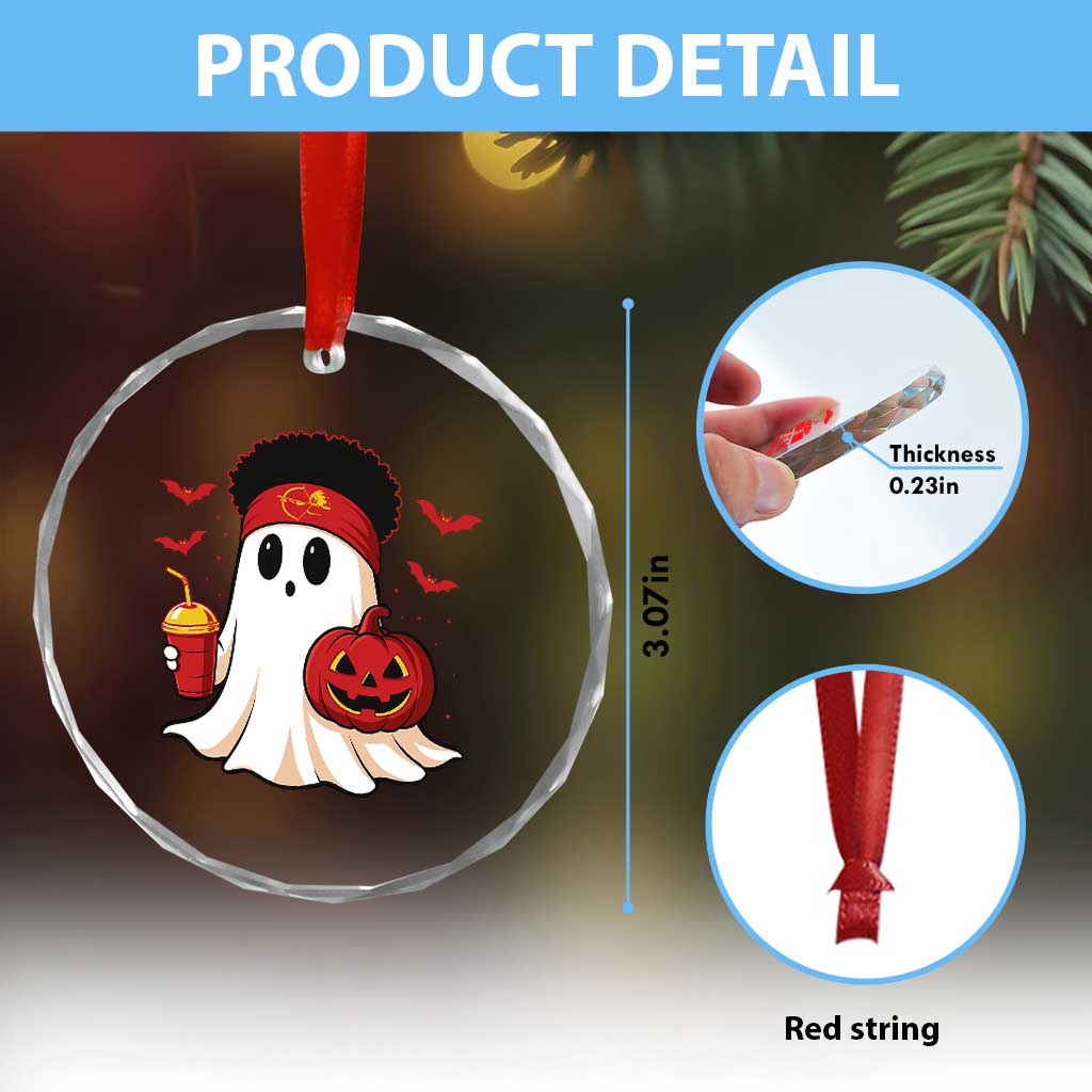 Halloween Chiefs Ghost Crystal Glass Ornament Pumpkin Ghost Costume TS10 Print Your Wear