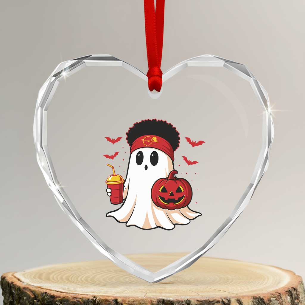 Halloween KC Ghost Heart Crystal Glass Ornament Pumpkin Ghost Costume Football TS10 Transparent Glass 3'' Heart Print Your Wear