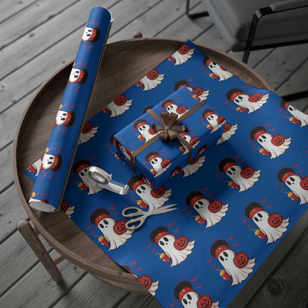 Halloween KC Ghost Wrapping Paper Roll Pumpkin Ghost Costume Football TS10 Blue Print Your Wear