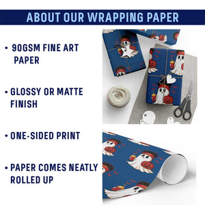 Halloween KC Ghost Wrapping Paper Roll Pumpkin Ghost Costume Football TS10 Print Your Wear
