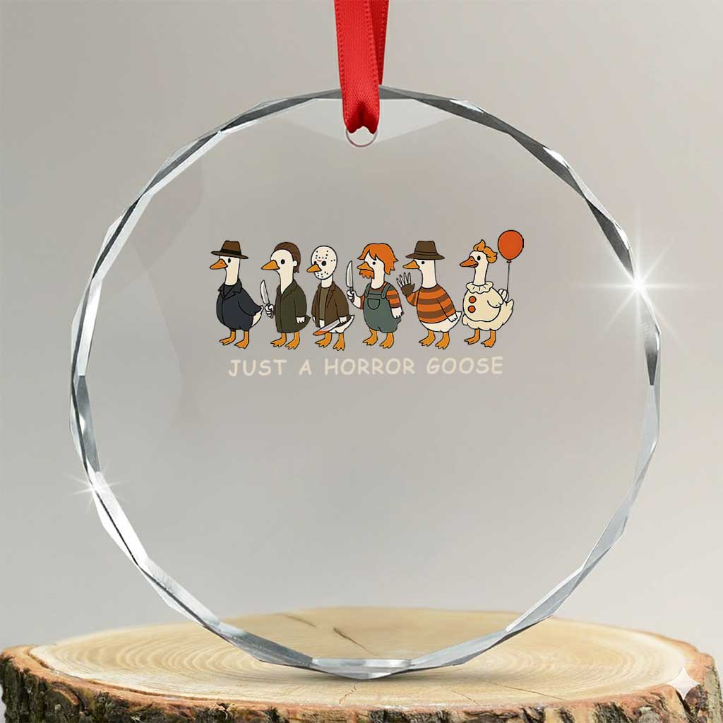 Halloween Funny Goose Costume Crystal Glass Ornament Funny Spooky Season Horror Movie TS10 Transparent Glass 3'' Circle Print Your Wear