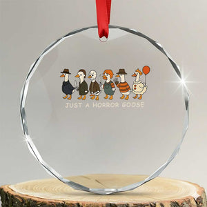 Halloween Funny Goose Costume Crystal Glass Ornament Funny Spooky Season Horror Movie TS10 Transparent Glass 3'' Circle Print Your Wear