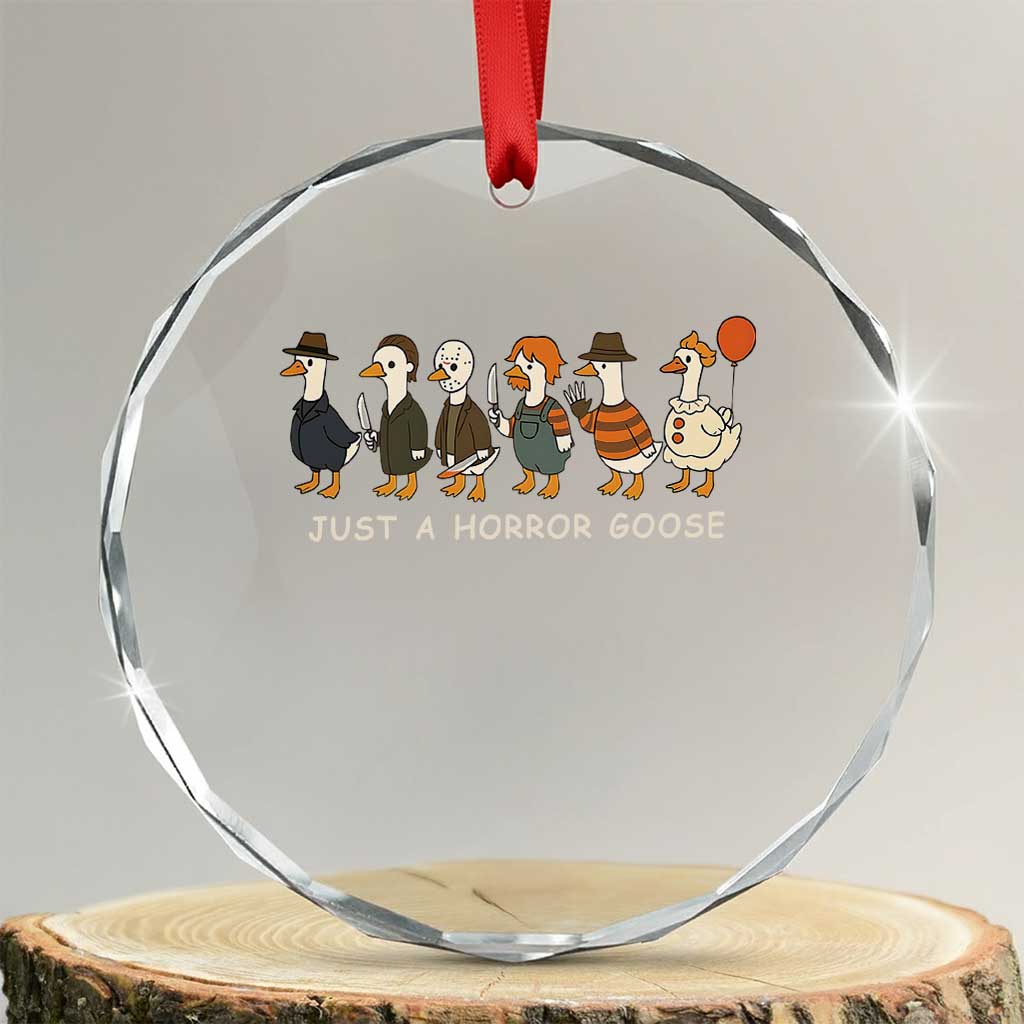 Halloween Funny Goose Costume Crystal Glass Ornament Funny Spooky Season Horror Movie TS10 Transparent Glass 3'' Circle Print Your Wear