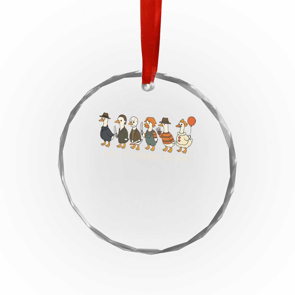Halloween Funny Goose Costume Crystal Glass Ornament Funny Spooky Season Horror Movie TS10 Transparent Glass 3'' Circle Print Your Wear