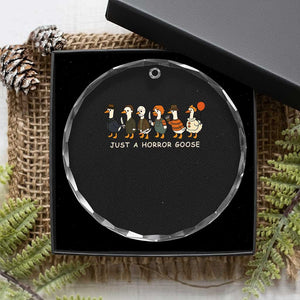 Halloween Funny Goose Costume Crystal Glass Ornament Funny Spooky Season Horror Movie TS10 Print Your Wear