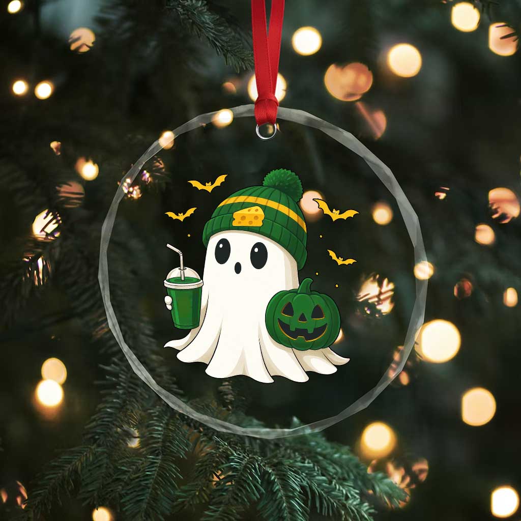 Halloween Packers Ghost Crystal Glass Ornament Pumpkin Ghost Costume Cheesehead TS10 Print Your Wear