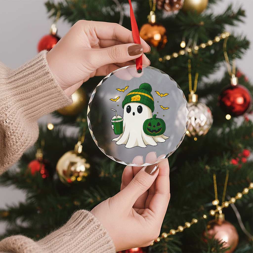 Halloween Packers Ghost Crystal Glass Ornament Pumpkin Ghost Costume Cheesehead TS10 Print Your Wear