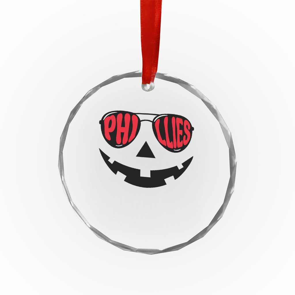 Halloween Philly Crystal Glass Ornament Philadelphia Baseball Red October Jackolantern Pumpkin Face TS10 Print Your Wear