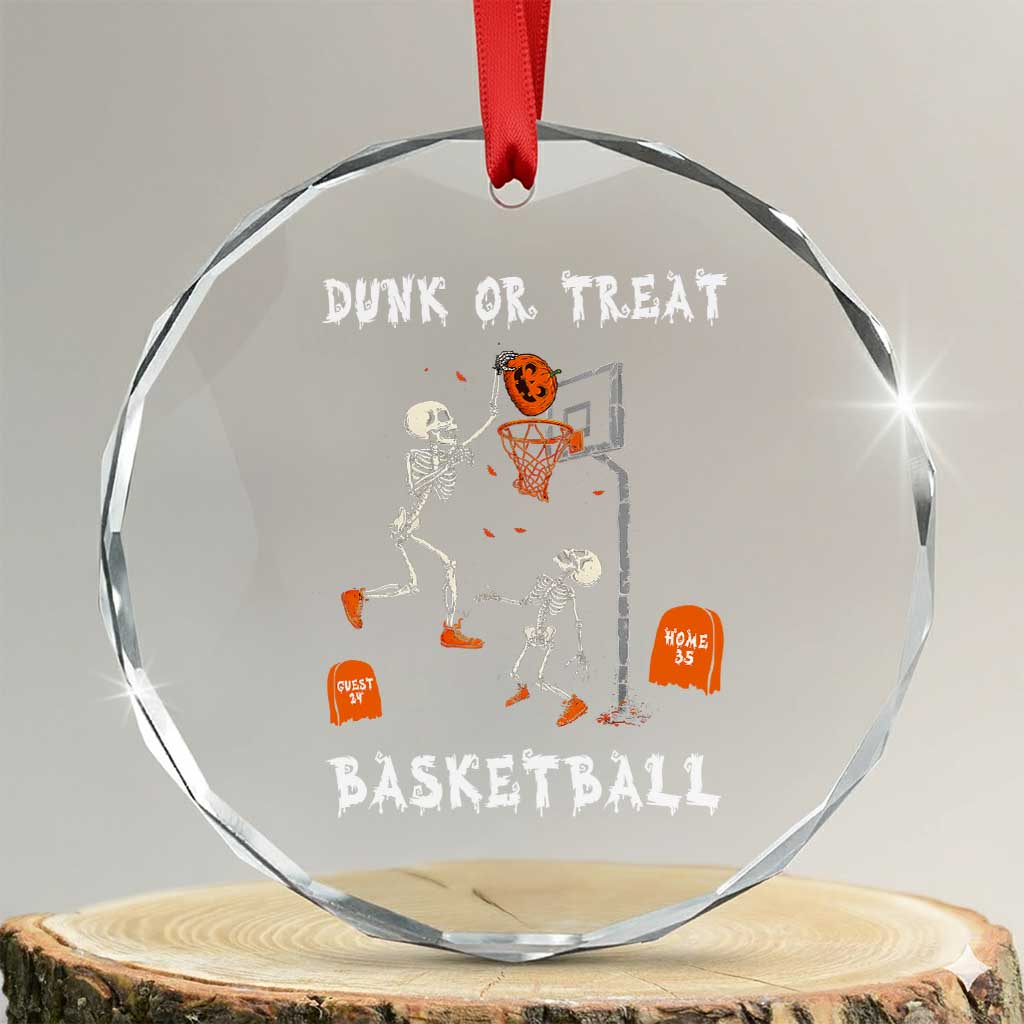 Halloween Skeleton Basketball Crystal Glass Ornament Funny Basketballer Sports Player TS10 Transparent Glass 3'' Circle Print Your Wear