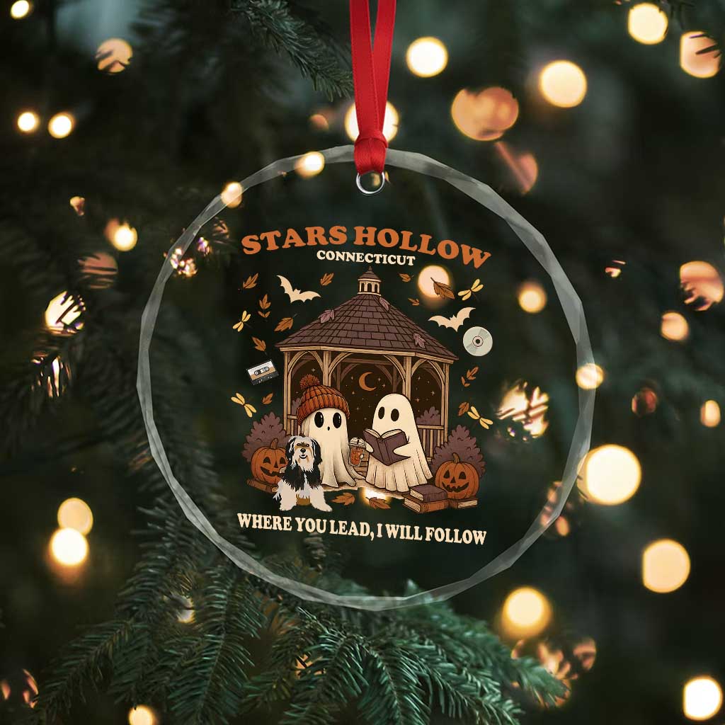 Halloween Stars Hollow Crystal Glass Ornament Retro Book Lover Cute Ghost Fall Pumpkin TS10 Print Your Wear