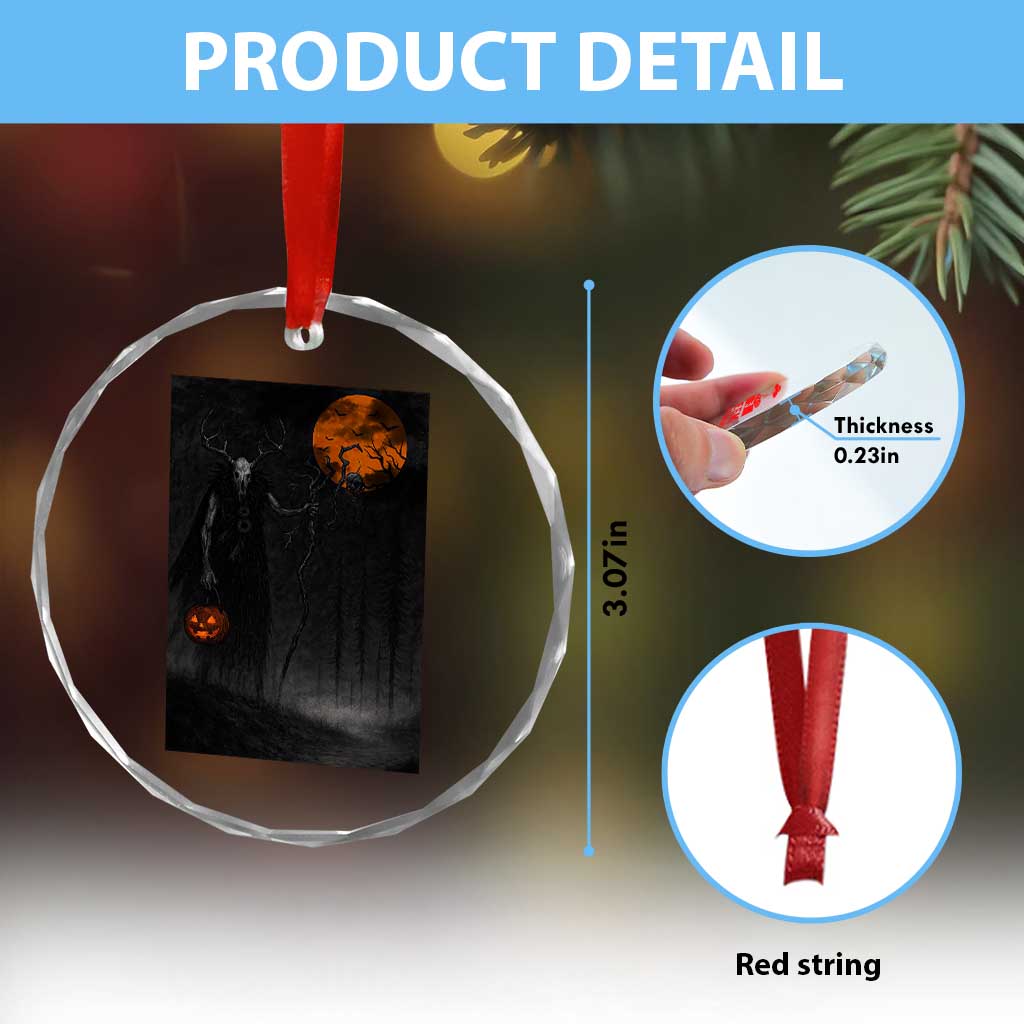 Halloween Wendigo Crystal Glass Ornament Scary Pumpkin Moon TS10 Print Your Wear