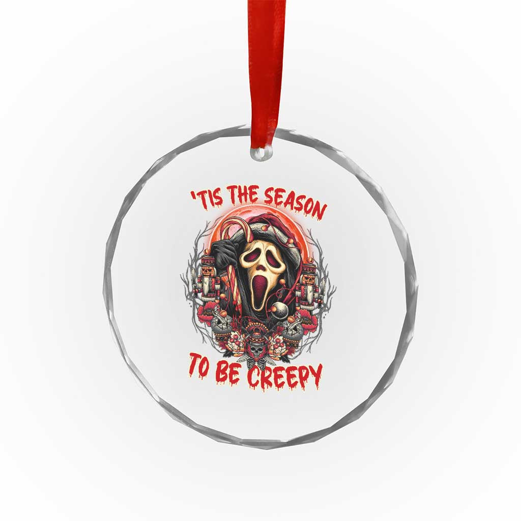 Halloween Xmas Crystal Glass Ornament Tis The Season To Be Creepy Ghost Horror Xmas TS11 Print Your Wear