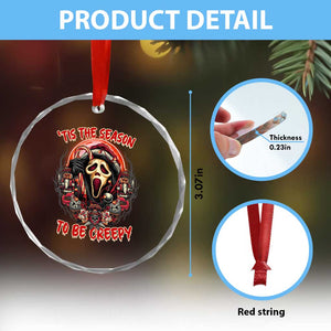 Halloween Xmas Crystal Glass Ornament Tis The Season To Be Creepy Ghost Horror Xmas TS11 Print Your Wear