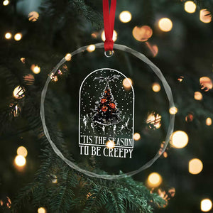 Halloween Xmas Crystal Glass Ornament Tis The Season To Be Creepy Tree Skeleton Snowy TS11 Print Your Wear