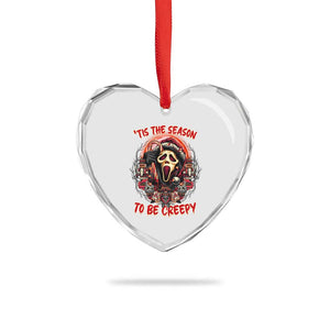 Halloween Xmas Heart Crystal Glass Ornament Tis The Season To Be Creepy Ghost Horror Xmas TS11 Print Your Wear