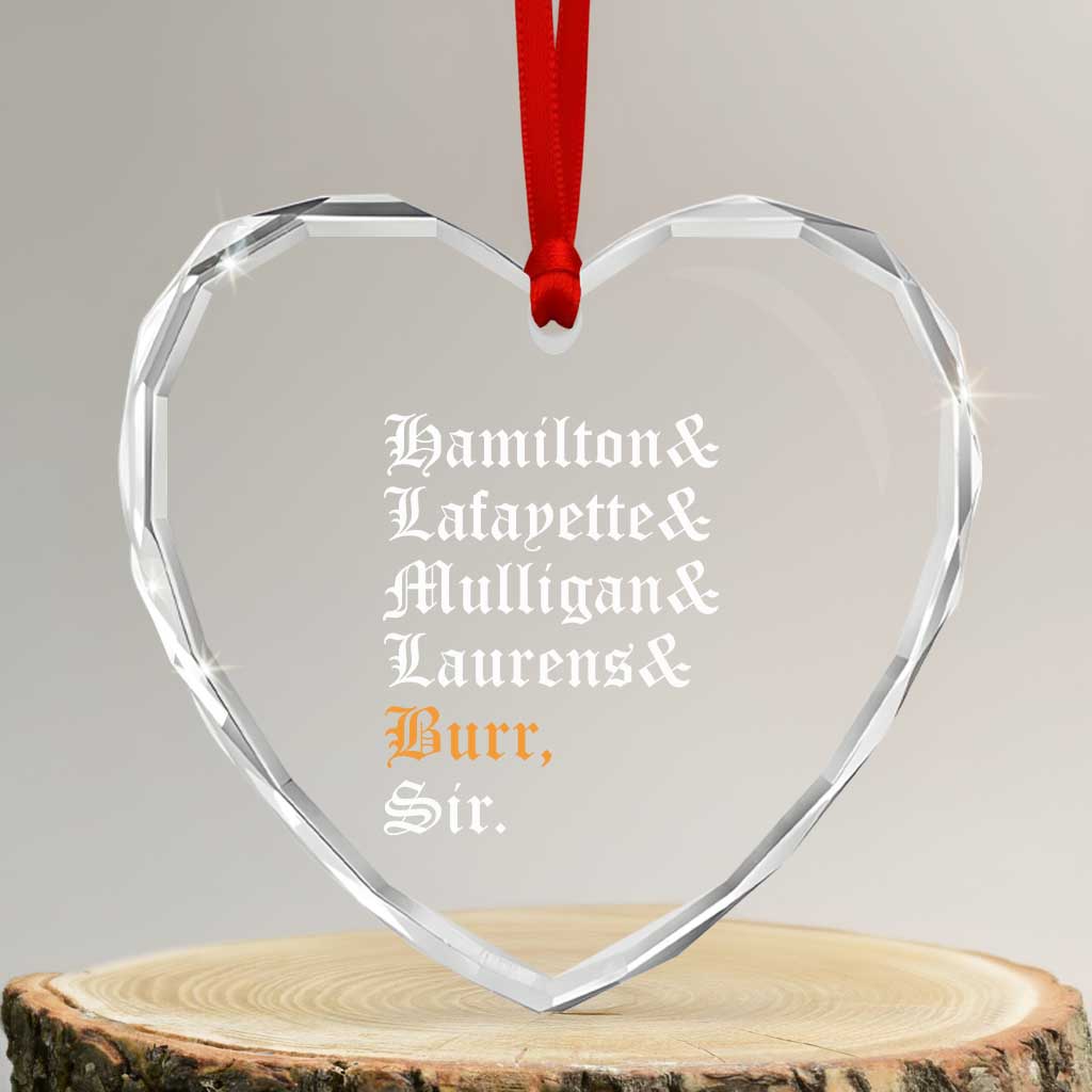 Hamilton Laurens Lafayette Mulligan Burr Sir Heart Crystal Glass Ornament TS10 Transparent Glass 3'' Heart Print Your Wear