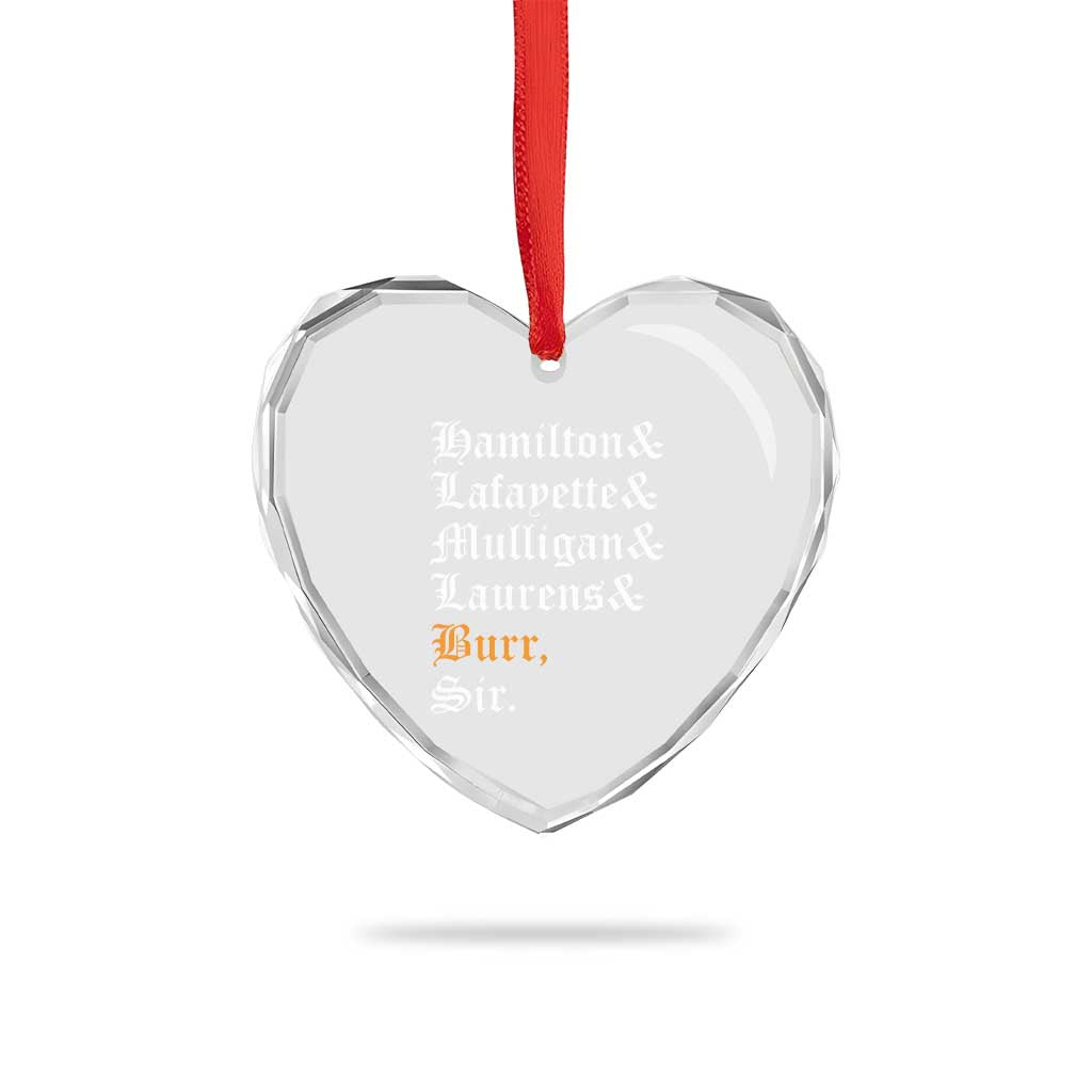 Hamilton Laurens Lafayette Mulligan Burr Sir Heart Crystal Glass Ornament TS10 Print Your Wear