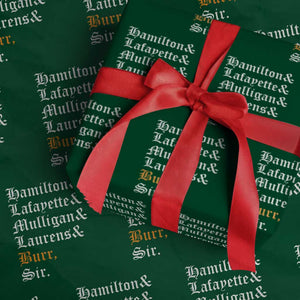 Hamilton Laurens Lafayette Mulligan Burr Sir Wrapping Paper Roll TS10 Green Print Your Wear