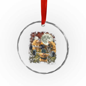 Hamster Deadlift Crystal Glass Ornament Funny Cute Rat Fitness Gym Weightlifting Meme TS10 Print Your Wear