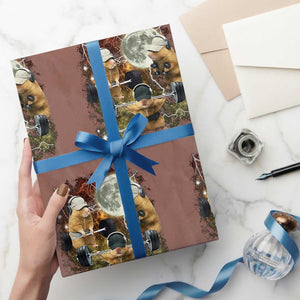 Hamster Deadlift Wrapping Paper Roll Funny Cute Rat Fitness Gym Weightlifting Meme TS10 Mocha Print Your Wear