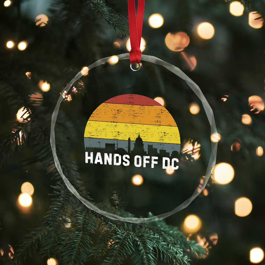 Hands Off DC Crystal Glass Ornament Retro Washington D.C. Skyline TS02 Print Your Wear