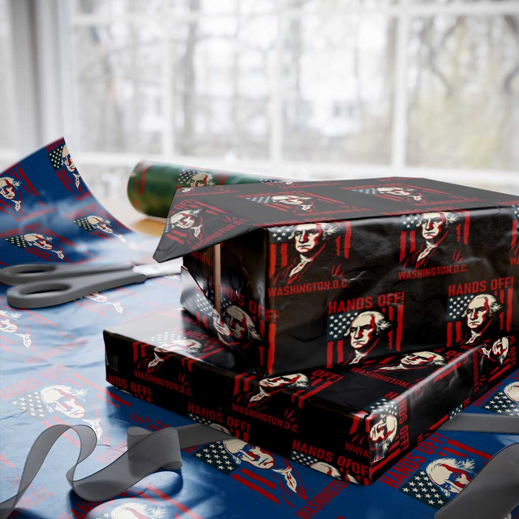 Hands Off DC Patriotic Wrapping Paper Roll George Washington American Flag TS02 Black Print Your Wear