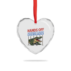Hands Off Everglades Heart Crystal Glass Ornament Alligator Protest TS02 Print Your Wear