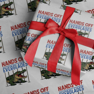 Hands Off Everglades Wrapping Paper Roll Alligator Protest TS02 White Print Your Wear