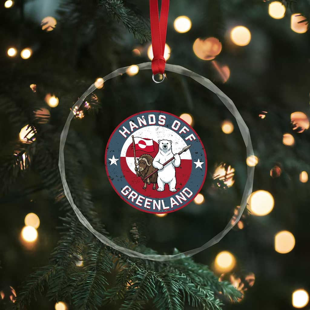 Hands Off Greenland Crystal Glass Ornament Anti Authoritarian Political Gag Gift TS12 Print Your Wear