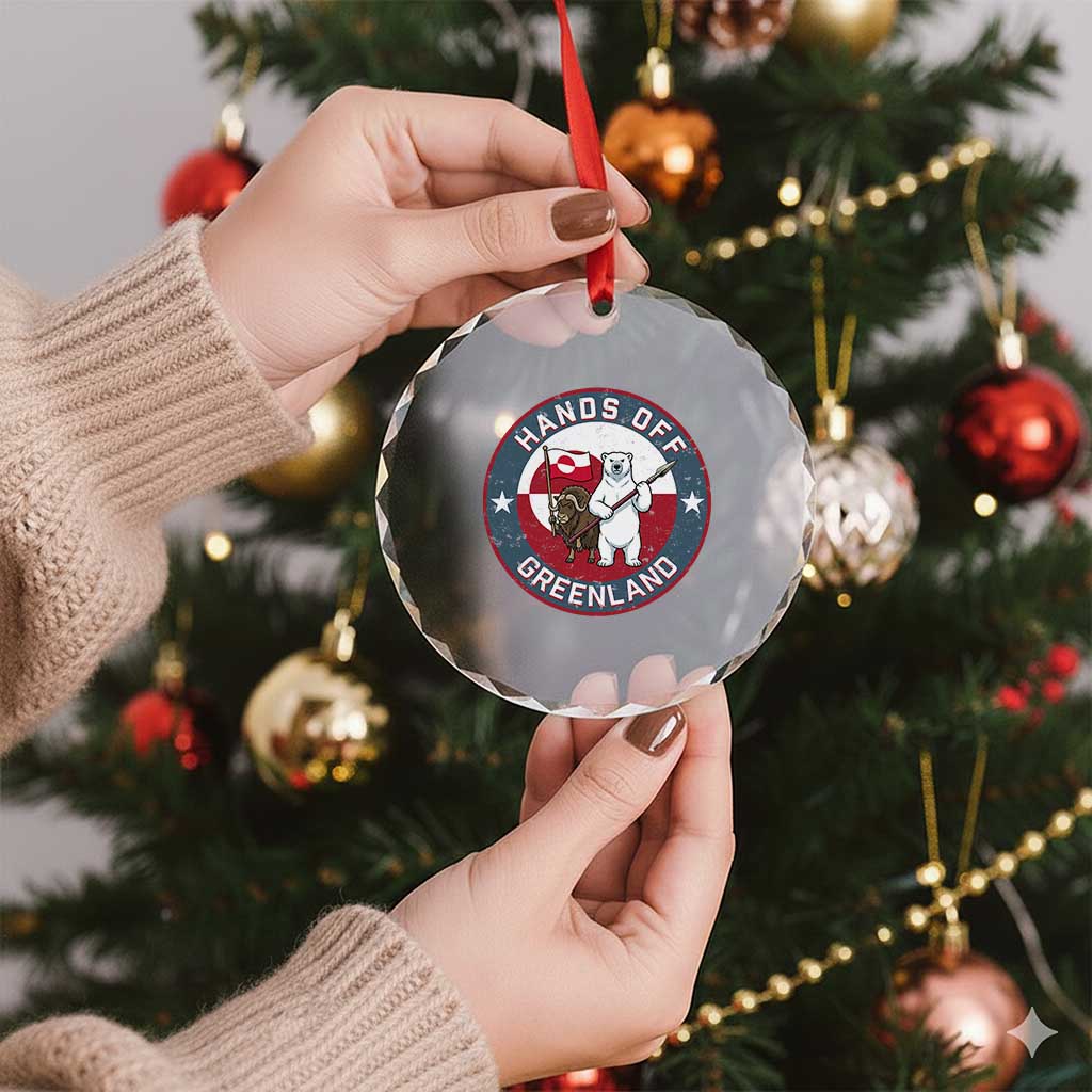 Hands Off Greenland Crystal Glass Ornament Anti Authoritarian Political Gag Gift TS12 Print Your Wear