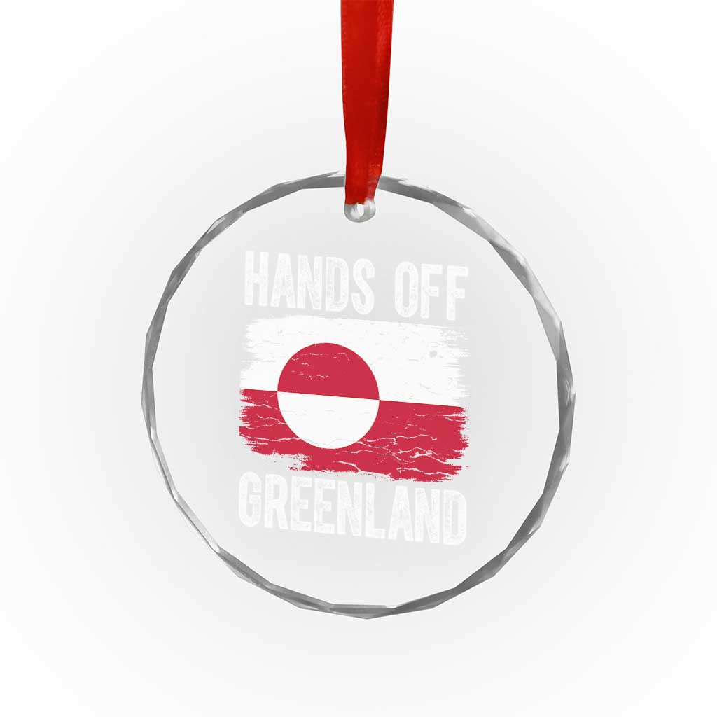 Hands Off Greenland Crystal Glass Ornament Distressed Flag Resist Political Protest TS02 Print Your Wear