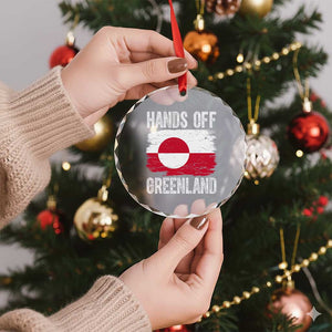 Hands Off Greenland Crystal Glass Ornament Distressed Flag Resist Political Protest TS02 Print Your Wear