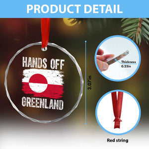 Hands Off Greenland Crystal Glass Ornament Distressed Flag Resist Political Protest TS02 Print Your Wear