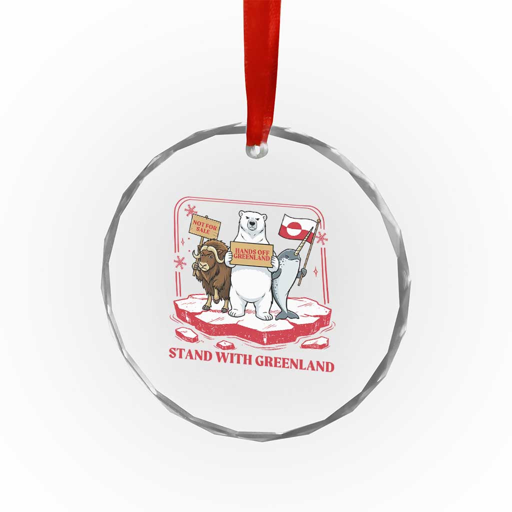 Hands Off Greenland Crystal Glass Ornament Support Greenlander Gift TS12 Print Your Wear