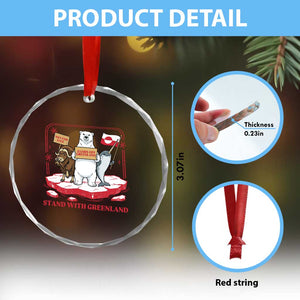 Hands Off Greenland Crystal Glass Ornament Support Greenlander Gift TS12 Print Your Wear