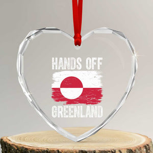 Hands Off Greenland Heart Crystal Glass Ornament Distressed Flag Resist Political Protest TS02 Transparent Glass 3'' Heart Print Your Wear