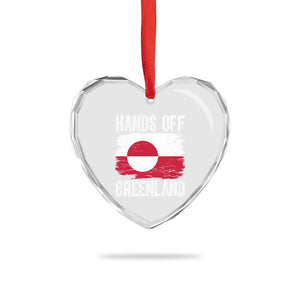 Hands Off Greenland Heart Crystal Glass Ornament Distressed Flag Resist Political Protest TS02 Print Your Wear