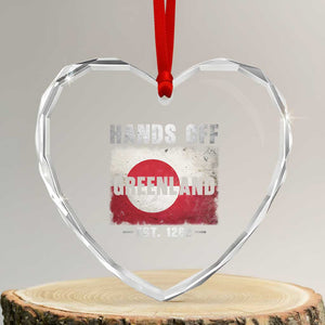 Hands Off Greenland Heart Crystal Glass Ornament Greenland EST 1262 Political Protest TS11 Transparent Glass 3'' Heart Print Your Wear