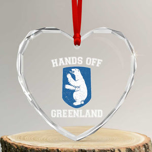 Hands Off Greenland Heart Crystal Glass Ornament Polar Bear Vintage Political Protest TS10 Transparent Glass 3'' Heart Print Your Wear