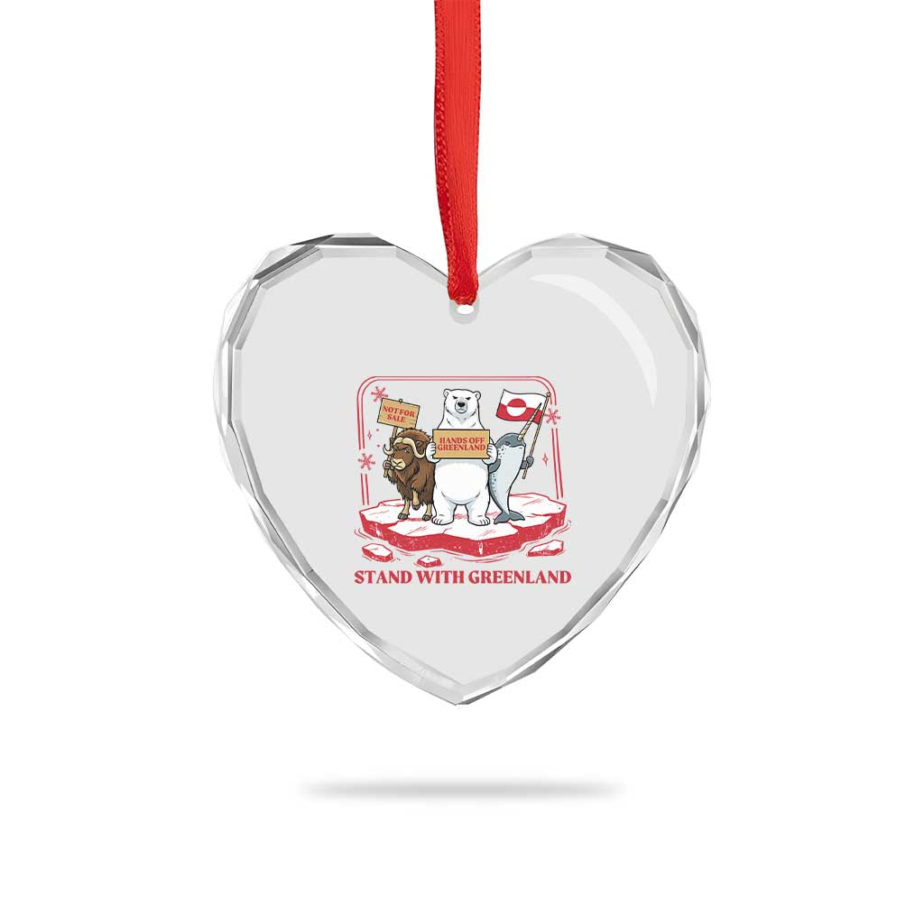 Hands Off Greenland Heart Crystal Glass Ornament Support Greenlander Gift TS12 Print Your Wear