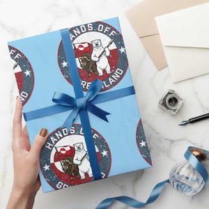 Hands Off Greenland Wrapping Paper Roll Anti Authoritarian Political Gag Gift TS12 Light Blue Print Your Wear
