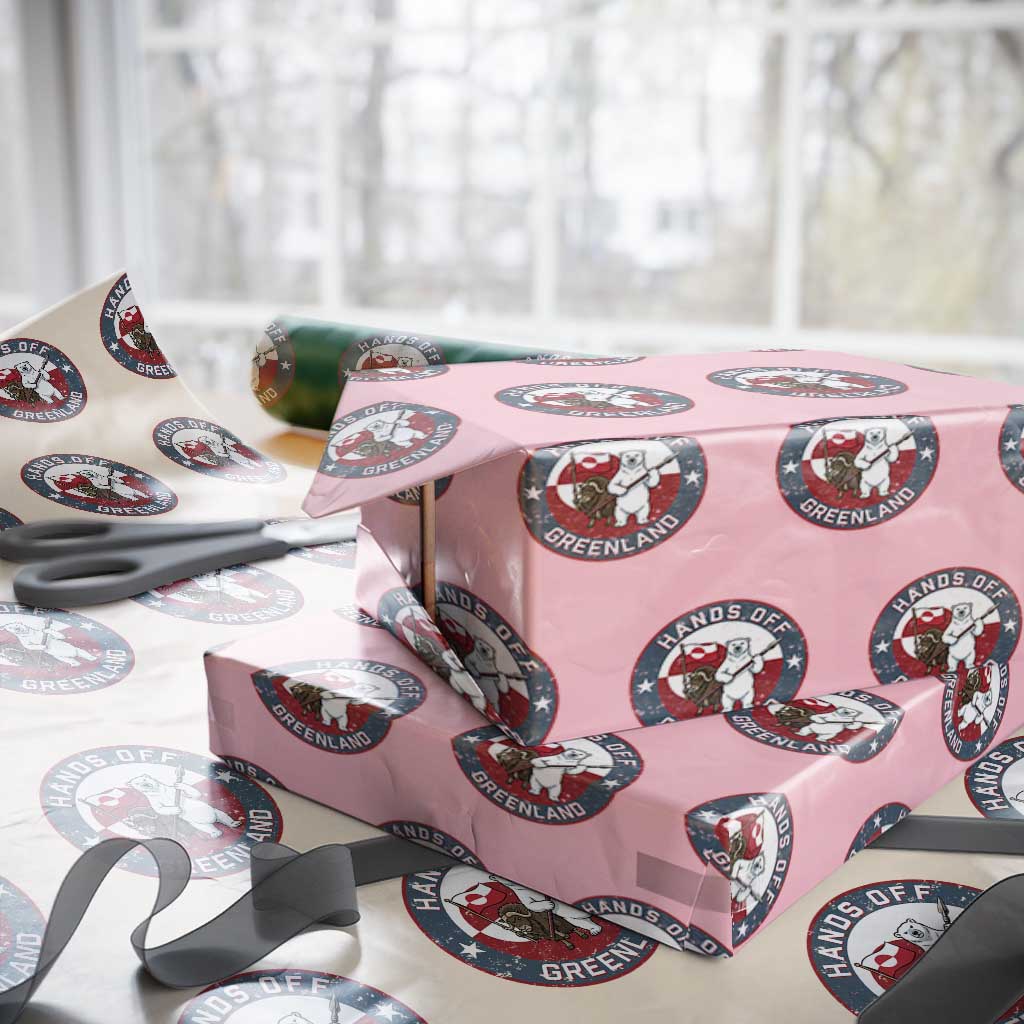 Hands Off Greenland Wrapping Paper Roll Anti Authoritarian Political Gag Gift TS12 Light Pink Print Your Wear