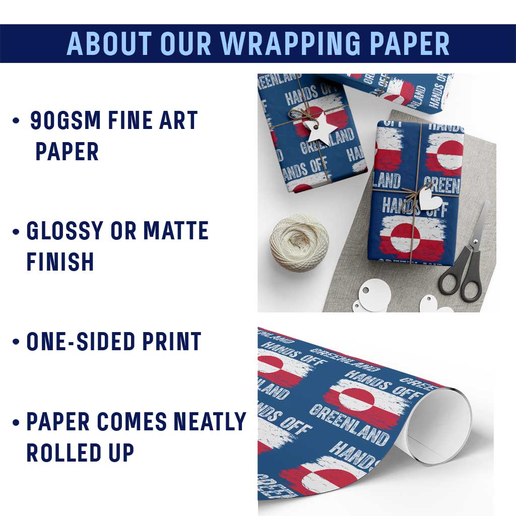 Hands Off Greenland Wrapping Paper Roll Distressed Flag Resist Political Protest TS02 Print Your Wear
