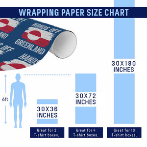 Hands Off Greenland Wrapping Paper Roll Distressed Flag Resist Political Protest TS02 Print Your Wear