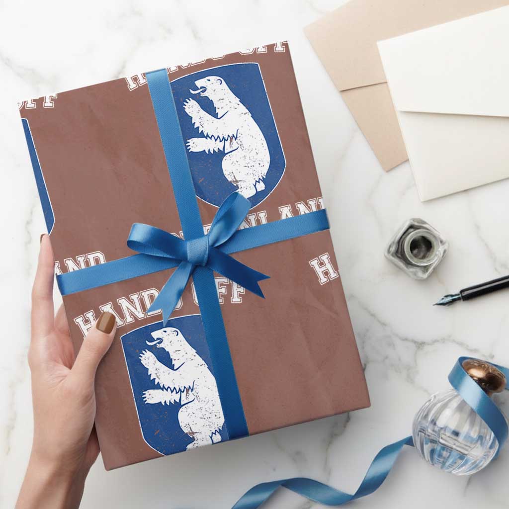 Hands Off Greenland Wrapping Paper Roll Polar Bear Vintage Political Protest TS10 Mocha Print Your Wear