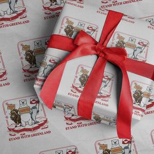 Hands Off Greenland Wrapping Paper Roll Support Greenlander Gift TS12 White Print Your Wear