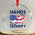 Hands Off My Social Security Crystal Glass Ornament Patriotic USA Retirement Protection American Flag TS02 Transparent Glass 3'' Circle Print Your Wear